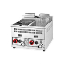 Restaurant Commercial  Kitchen Equipment 2 Tank 2-Basket Counter Table Top Gas Deep Fryer Gas Fryer